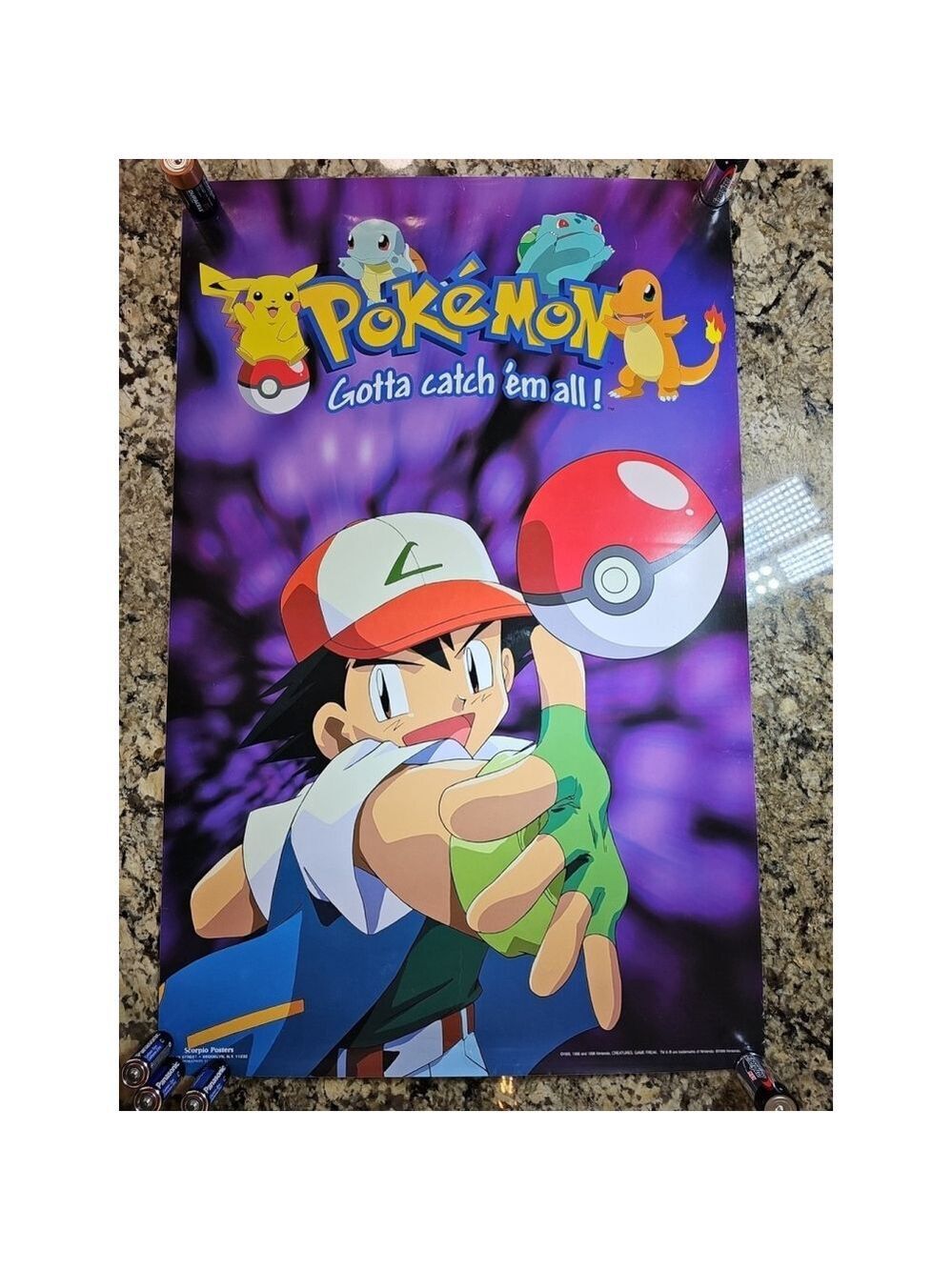 Vintage 1999 Pokemon Poster Gotta Catch Em All! 34.5" X 22.25" #336 New York
